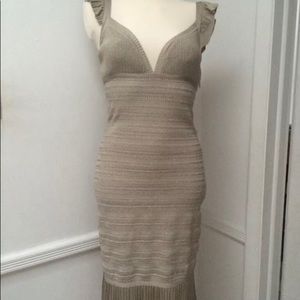 Oscar de la Renta gold knit dress NEW size 6